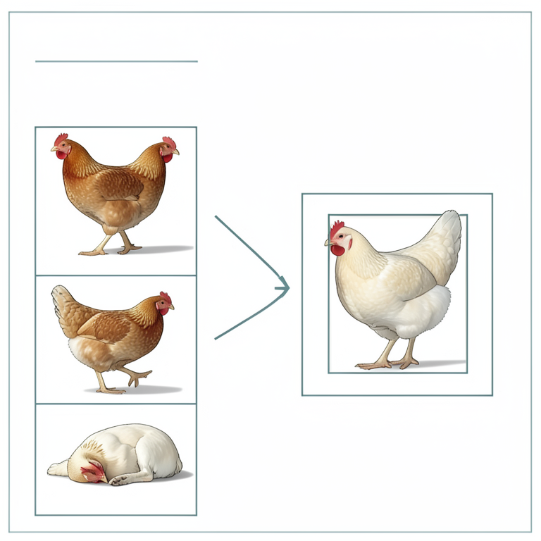 AI-generated conceptual illustration (laying hens in a poultry house). It explains the idea and does not show study data.