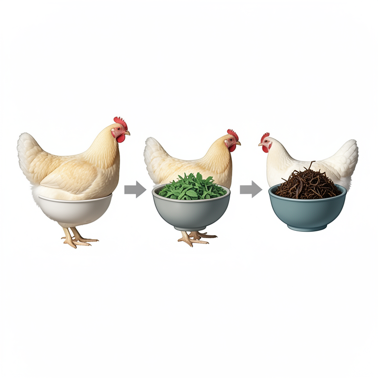 AI-generated conceptual illustration (broiler chickens). It explains the idea and does not show study data.