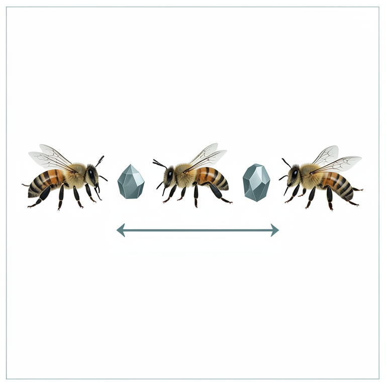 AI-generated conceptual illustration (honeybees (Apis mellifera)). It explains the idea and does not show study data.