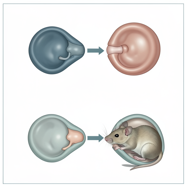 AI-generated conceptual illustration (human and rodent embryonic gonads). It explains the idea and does not show study data.