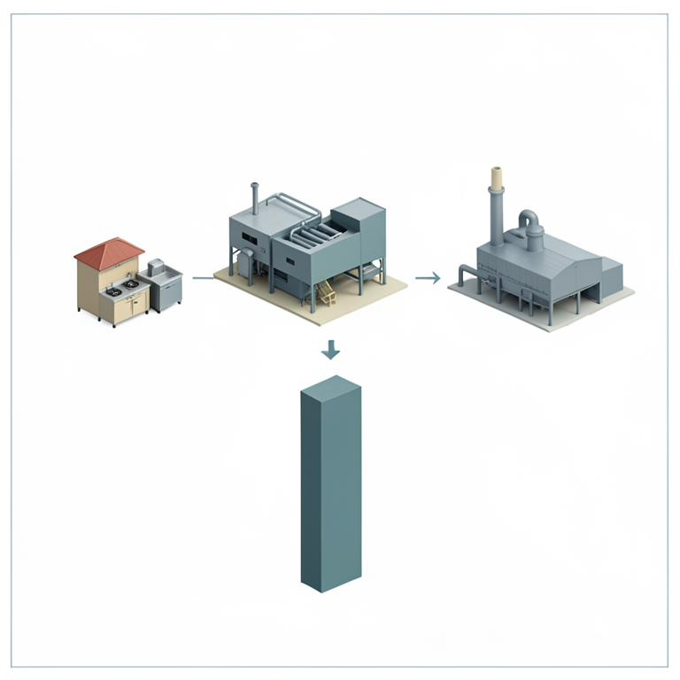 AI-generated conceptual illustration (Indian namkeen snack production facilities). It explains the idea and does not show study data.