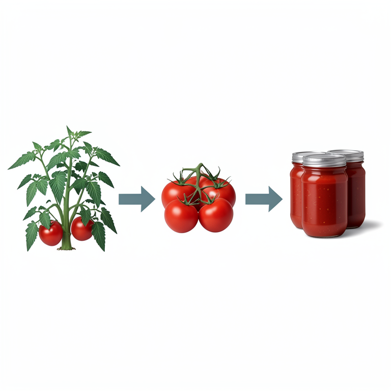 AI-generated conceptual illustration (tomato plants and tomato ketchup). It explains the idea and does not show study data.