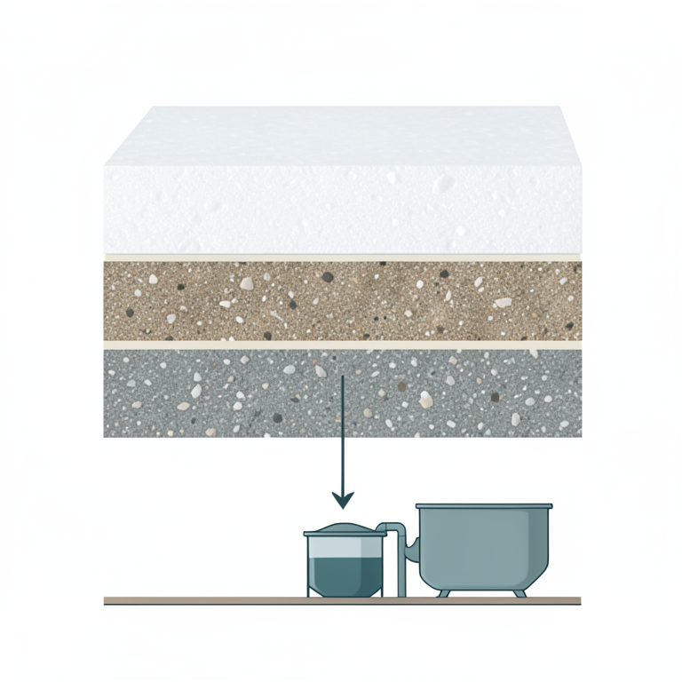 AI-generated conceptual illustration (phosphorite sedimentary rock layers). It explains the idea and does not show study data.