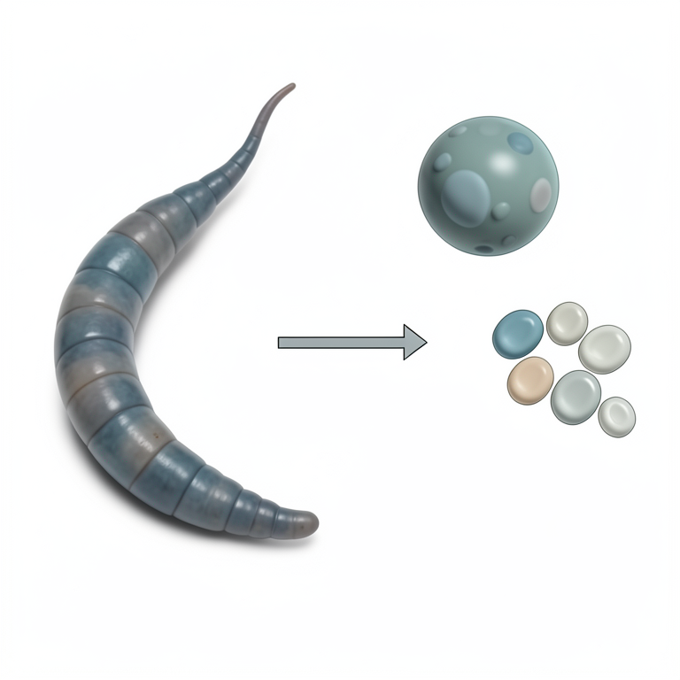 AI-generated conceptual illustration (Allodapa suctoria nematode and Anonchotaenia gaugi cestode). It explains the idea and does not show study data.