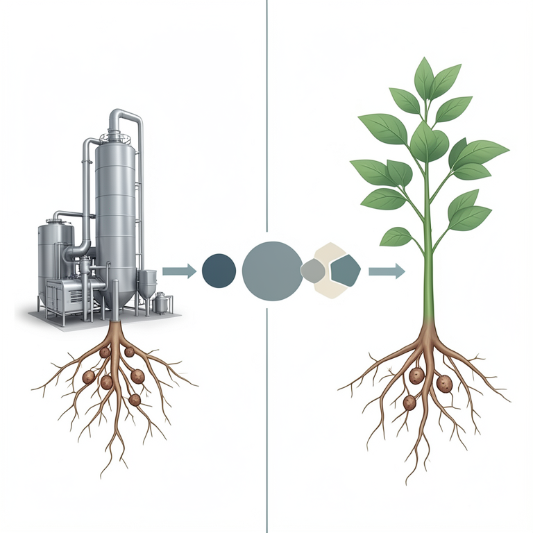 AI-generated conceptual illustration (Rhizobium biofertilizer applied to Tur and Gram legume crops). It explains the idea and does not show study data.