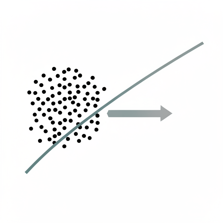 AI-generated conceptual illustration (A scatter plot of data points on a coordinate plane). It explains the idea and does not show study data.