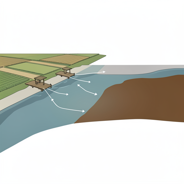 AI-generated conceptual illustration (The Upper Nun River in Bayelsa State, Nigeria). It explains the idea and does not show study data.