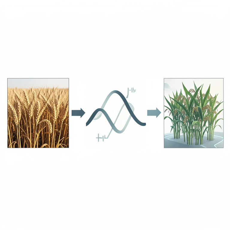 AI-generated conceptual illustration (Indian agricultural food grain crops). It explains the idea and does not show study data.
