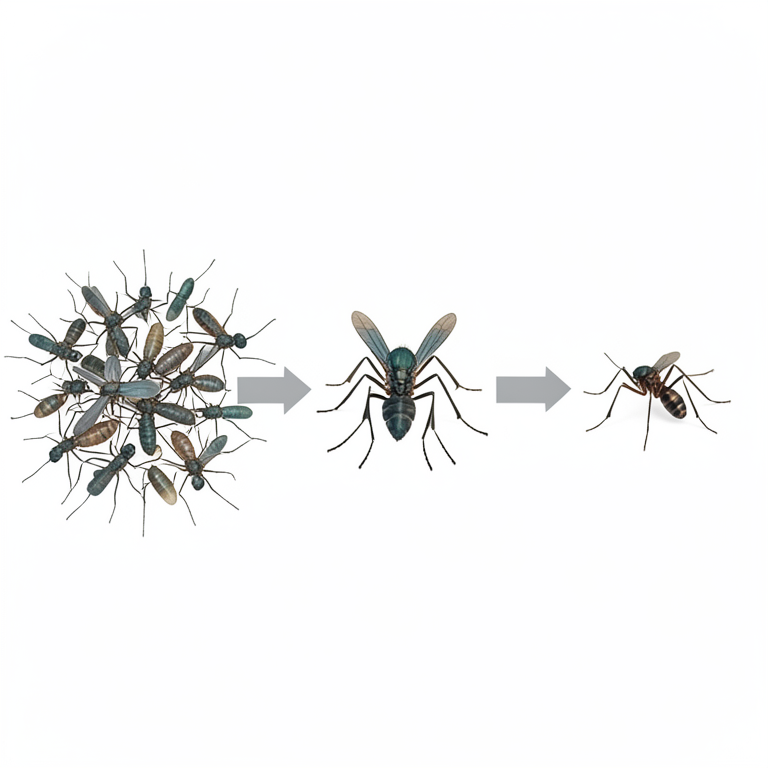 AI-generated conceptual illustration (Anopheles gambiae, Anopheles funestus, and non-Anopheline mosquitoes). It explains the idea and does not show study data.