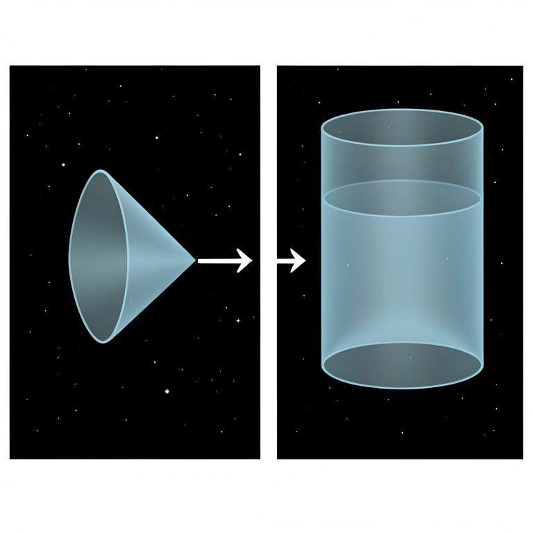 AI-generated conceptual illustration (The expanding universe in a cosmological model). It explains the idea and does not show study data.