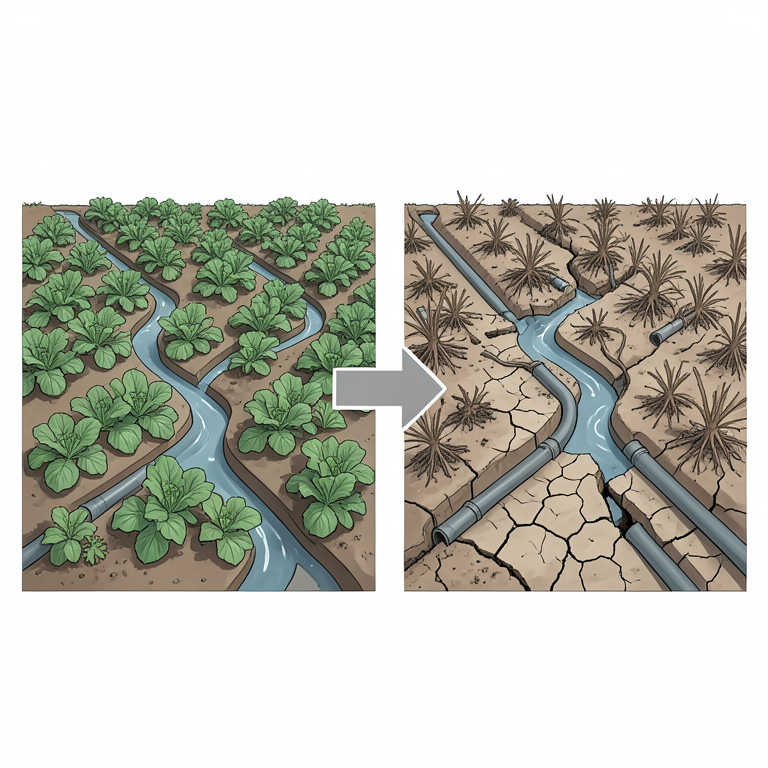AI-generated conceptual illustration (A small-scale vegetable irrigation scheme in Mpumalanga, South Africa). It explains the idea and does not show study data.