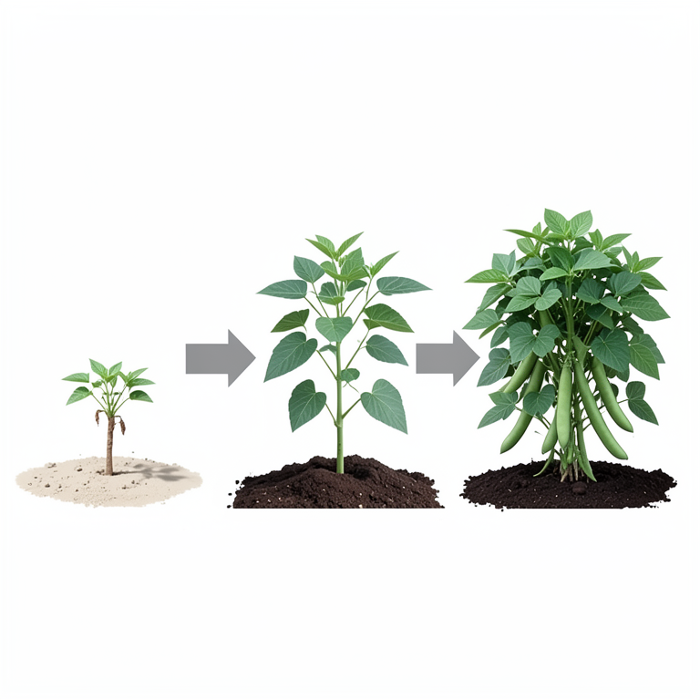 AI-generated conceptual illustration (Urdbean plants (Vigna mungo L.)). It explains the idea and does not show study data.