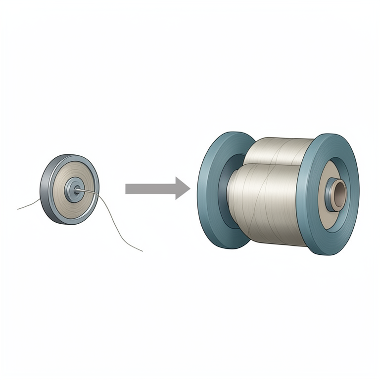 AI-generated conceptual illustration (linseed fiber and spinning machinery). It explains the idea and does not show study data.