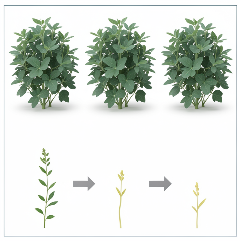 AI-generated conceptual illustration (lentil plants (Lens culinaris)). It explains the idea and does not show study data.