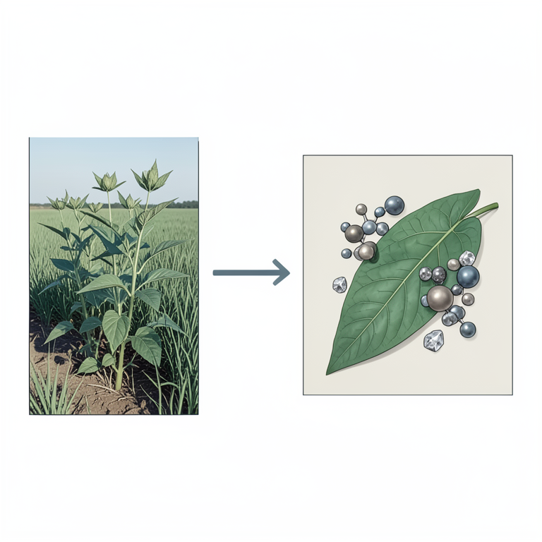 AI-generated conceptual illustration (Cleome rutidosperma plants growing in farmland margins). It explains the idea and does not show study data.
