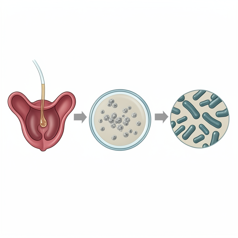 AI-generated conceptual illustration (cow uterine discharge and Edwardsiella tarda bacteria). It explains the idea and does not show study data.
