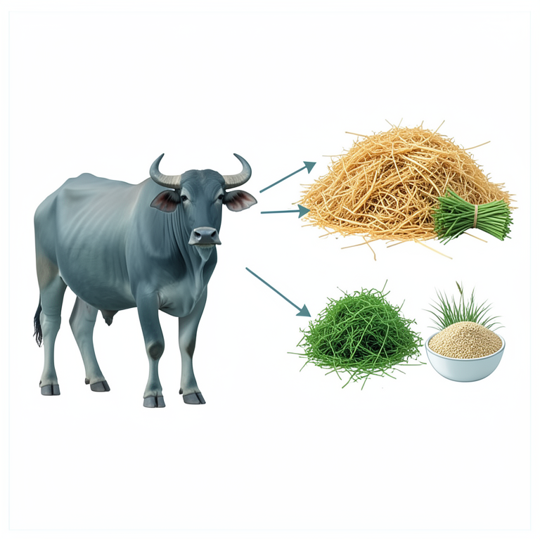 AI-generated conceptual illustration (non-descript water buffaloes). It explains the idea and does not show study data.