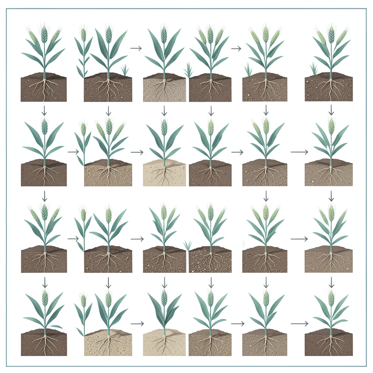 AI-generated conceptual illustration (wheat plants in soil). It explains the idea and does not show study data.