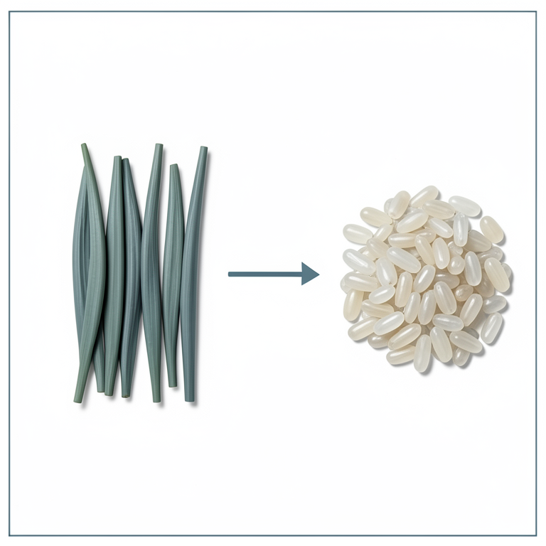 AI-generated conceptual illustration (Indian aromatic rice (Oryza sativa) grains). It explains the idea and does not show study data.