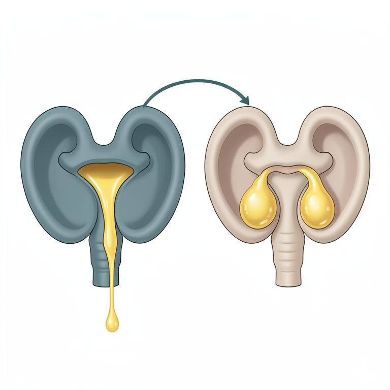 AI-generated conceptual illustration (canine uterus). It explains the idea and does not show study data.