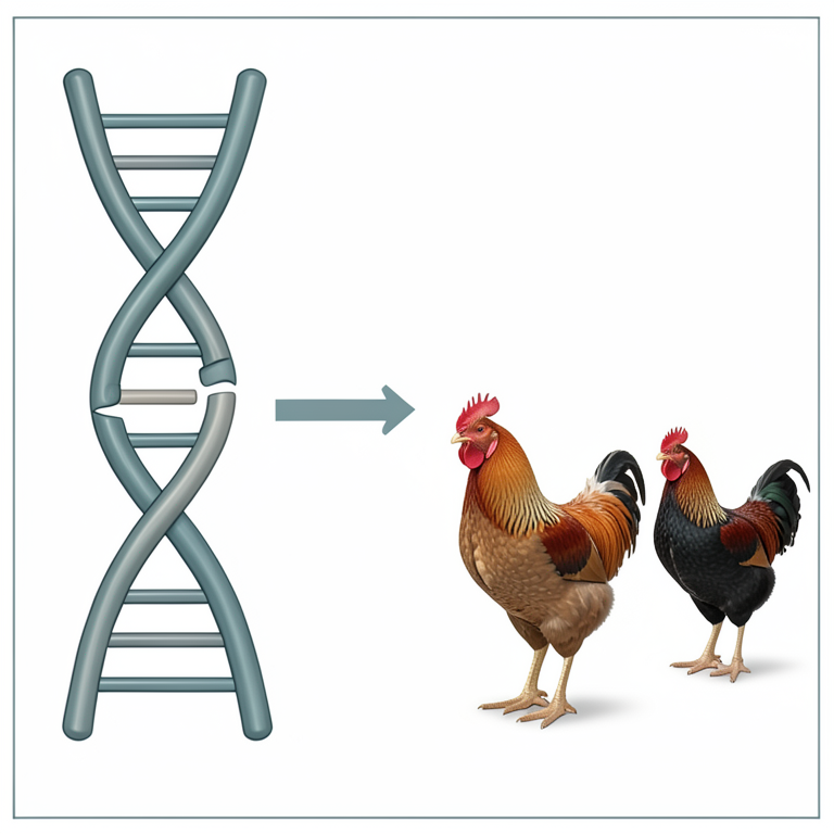 AI-generated conceptual illustration (indigenous chickens). It explains the idea and does not show study data.