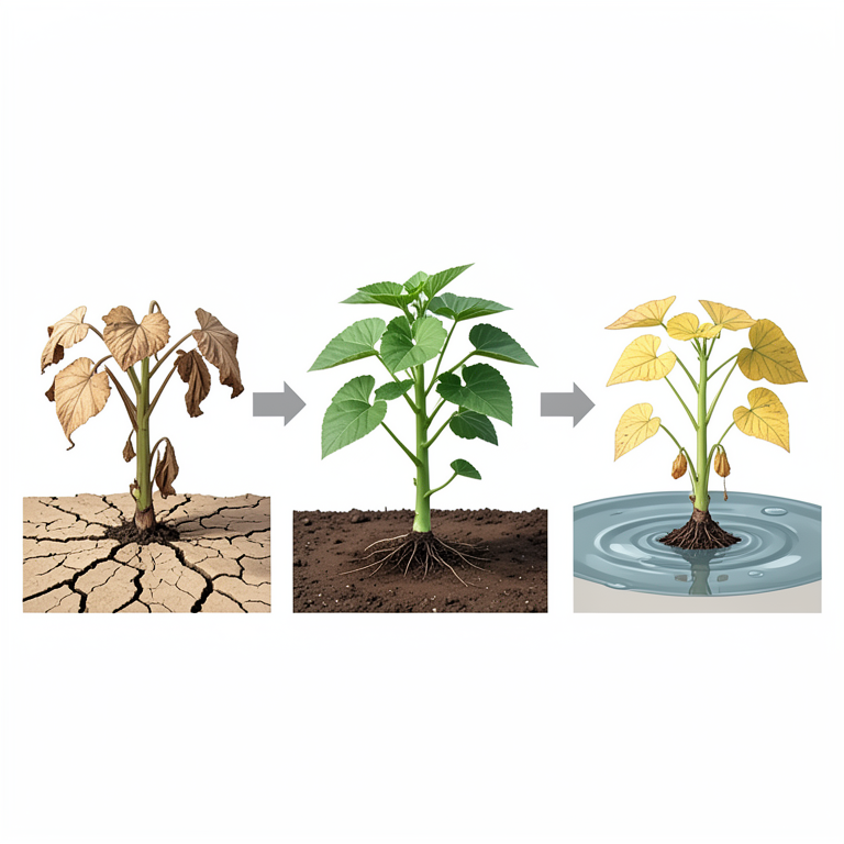 AI-generated conceptual illustration (pumpkin plants (Cucurbita pepo)). It explains the idea and does not show study data.