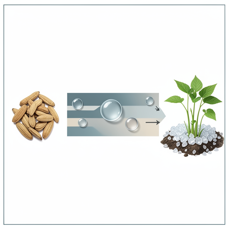 AI-generated conceptual illustration (okra seeds). It explains the idea and does not show study data.