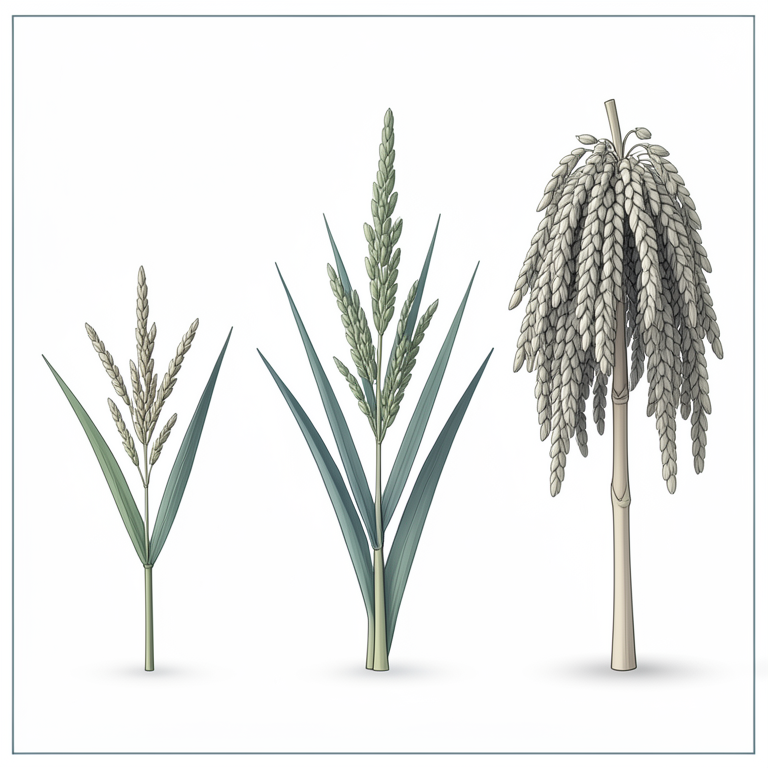 AI-generated conceptual illustration (rice plants (Oryza sativa)). It explains the idea and does not show study data.