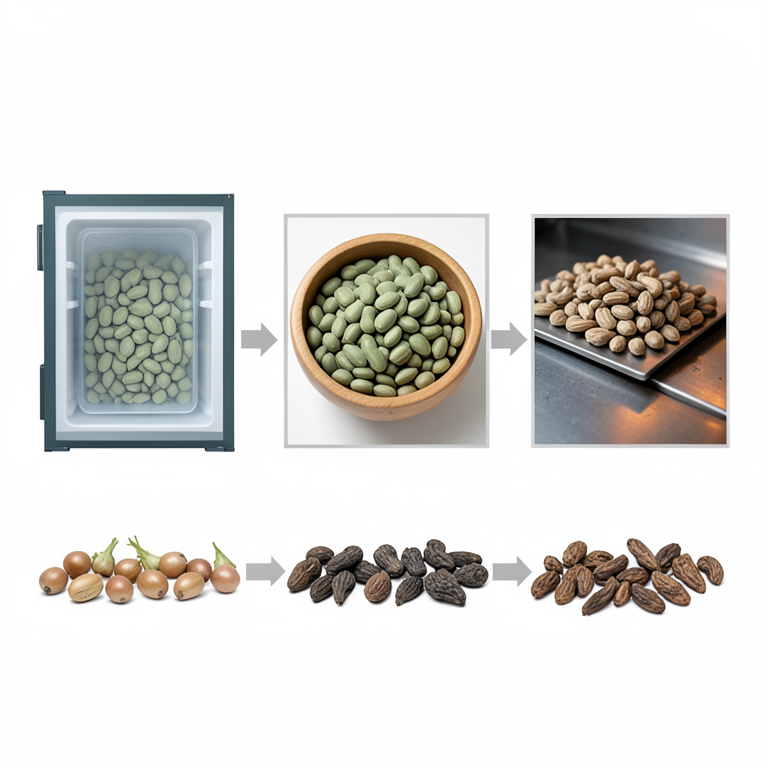 AI-generated conceptual illustration (Moringa oleifera seeds). It explains the idea and does not show study data.