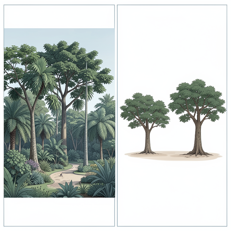 AI-generated conceptual illustration (Urban tree flora in Agra city, India). It explains the idea and does not show study data.