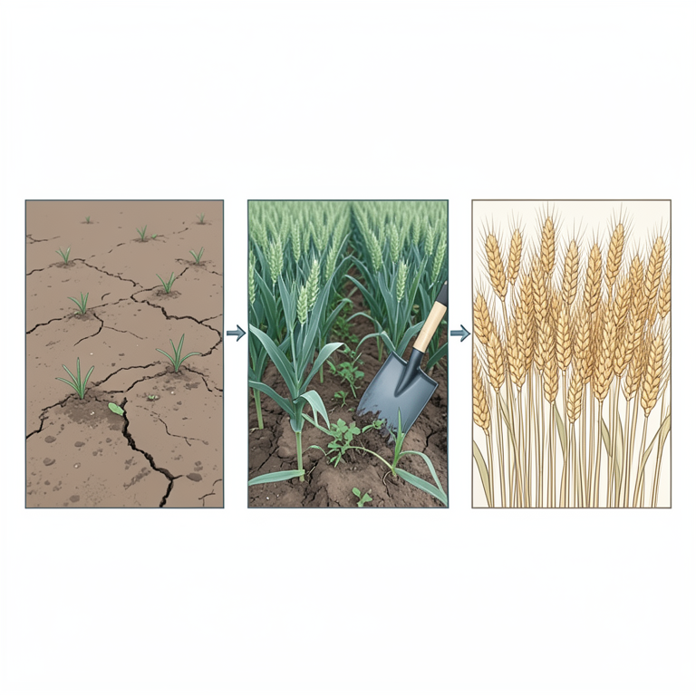 AI-generated conceptual illustration (wheat plants in a field). It explains the idea and does not show study data.