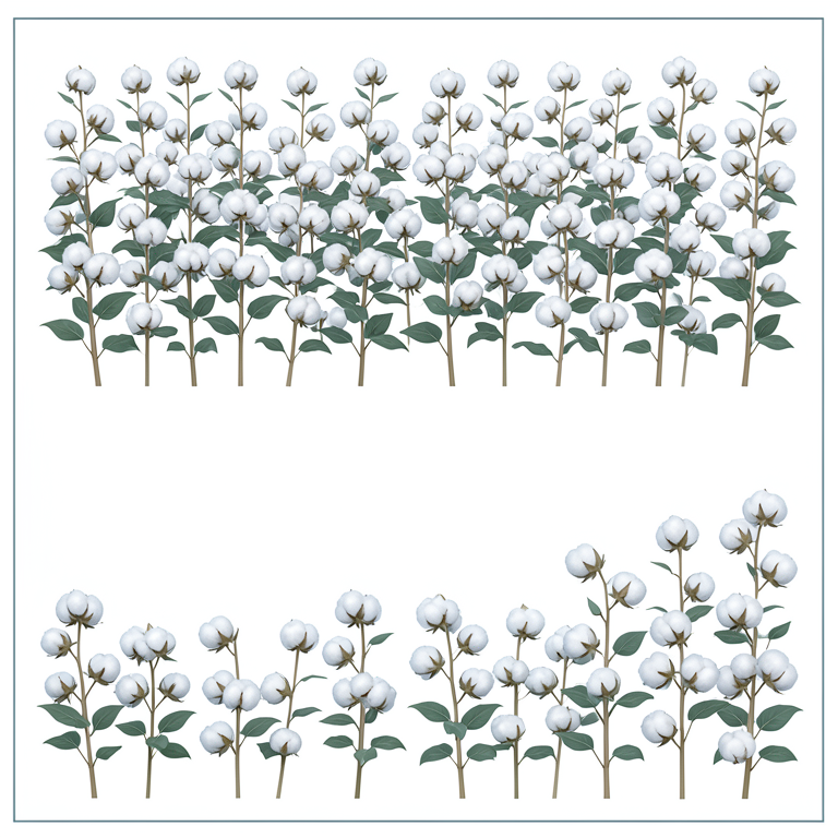 AI-generated conceptual illustration (cotton plants in fields). It explains the idea and does not show study data.