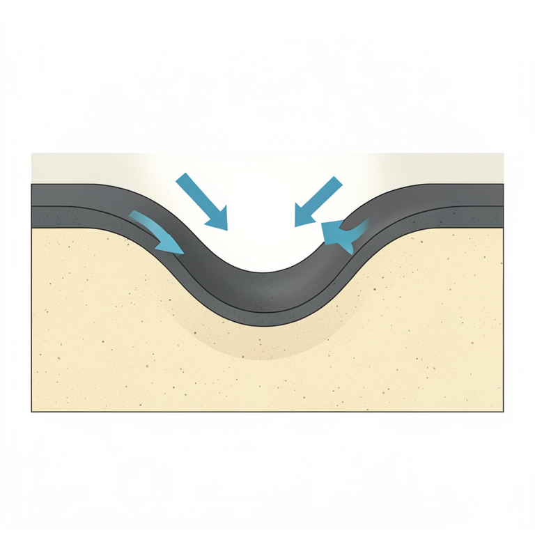 AI-generated conceptual illustration (Subsurface geological cross-section of the Pannonian basin). It explains the idea and does not show study data.