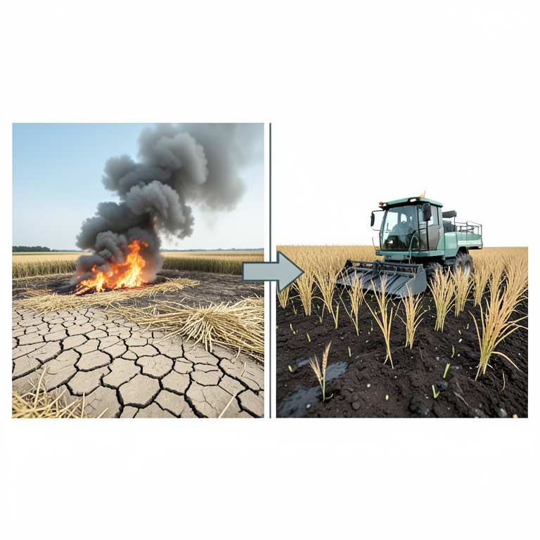 AI-generated conceptual illustration (paddy fields and wheat crops). It explains the idea and does not show study data.