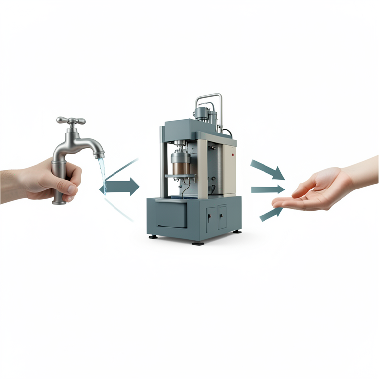 AI-generated conceptual illustration (Industrial textile dyeing and bleaching machinery and resources). It explains the idea and does not show study data.