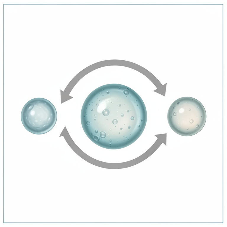 AI-generated conceptual illustration (acrylic acid-based hydrogel). It explains the idea and does not show study data.