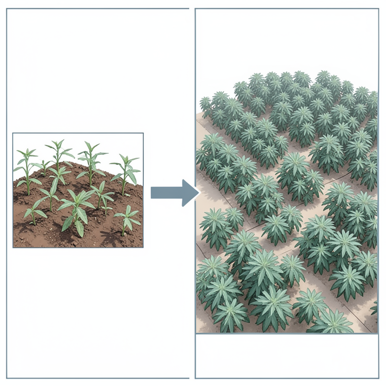 AI-generated conceptual illustration (Cassava and maize crops in a Nigerian farm setting). It explains the idea and does not show study data.