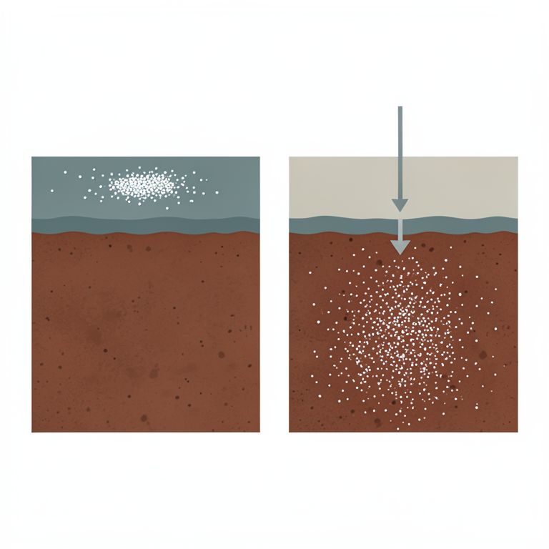 AI-generated conceptual illustration (laterite soil profile). It explains the idea and does not show study data.