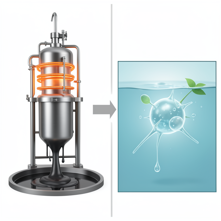 AI-generated conceptual illustration (industrial chemical reactor and a biological enzyme catalyst). It explains the idea and does not show study data.