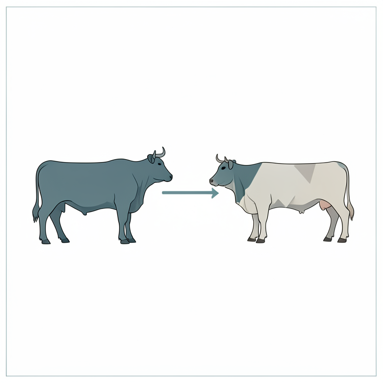 AI-generated conceptual illustration (Sahiwal cattle). It explains the idea and does not show study data.