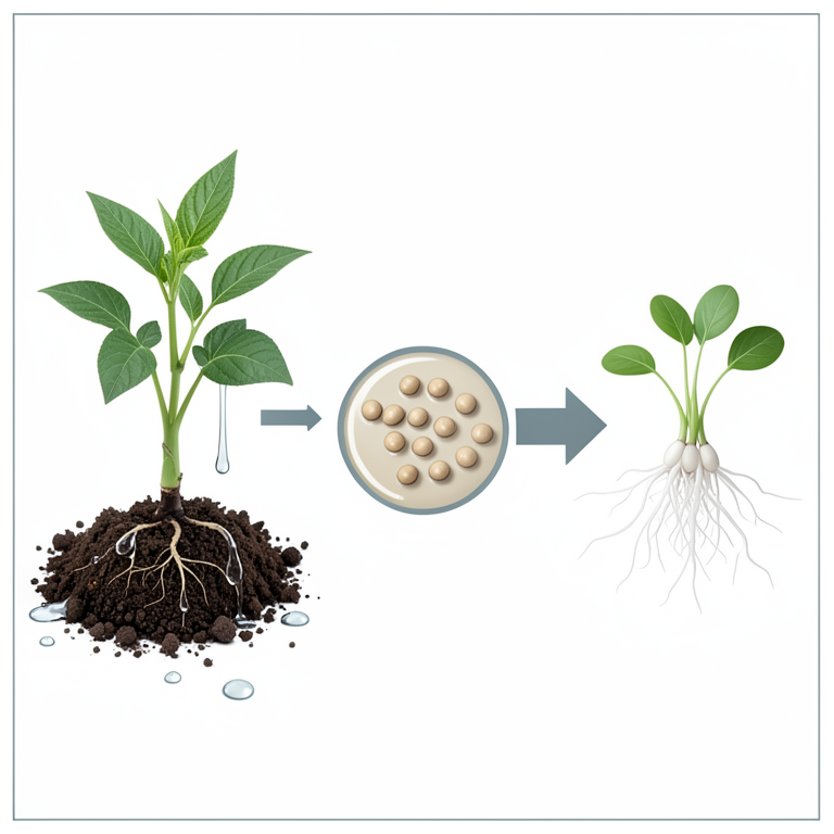 AI-generated conceptual illustration (Chickpea (Cicer arietinum) and Soybean (Glycine max) seeds). It explains the idea and does not show study data.
