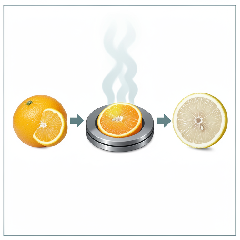 AI-generated conceptual illustration (sliced oranges and lemons). It explains the idea and does not show study data.