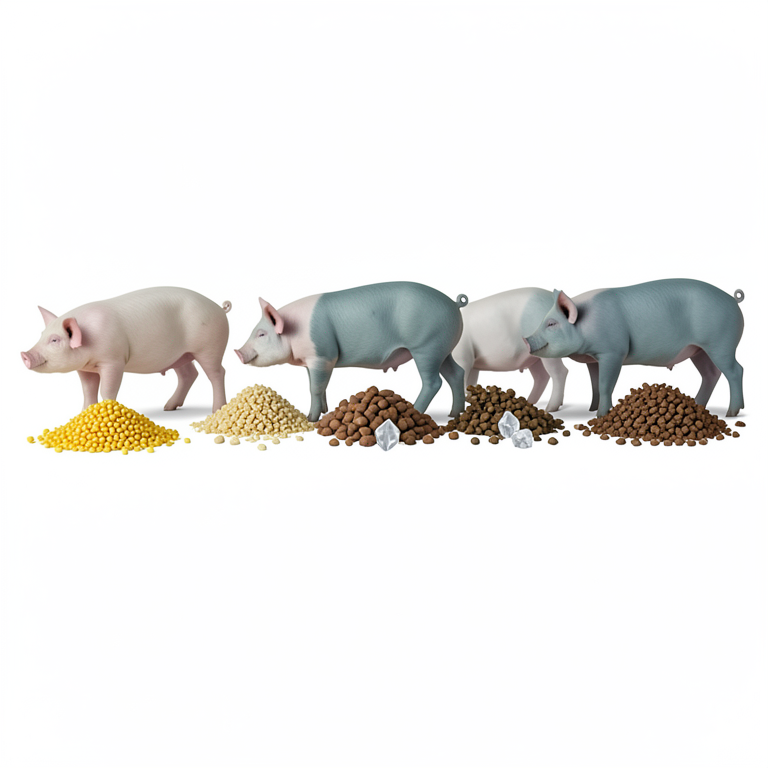 AI-generated conceptual illustration (finisher pigs). It explains the idea and does not show study data.