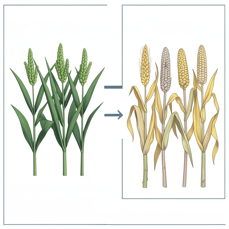 AI-generated conceptual illustration (rice, wheat, and maize plants). It explains the idea and does not show study data.