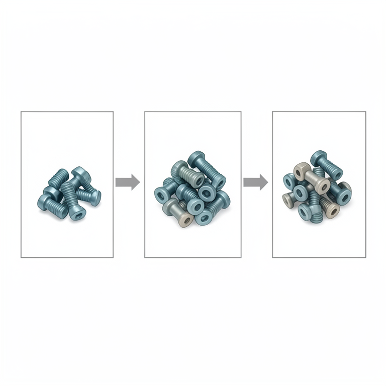 AI-generated conceptual illustration (industrial metal bolts). It explains the idea and does not show study data.