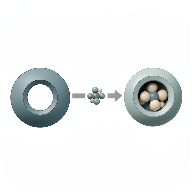 AI-generated conceptual illustration (molecularly imprinted polymer microspheres and bisphenol A molecules). It explains the idea and does not show study data.
