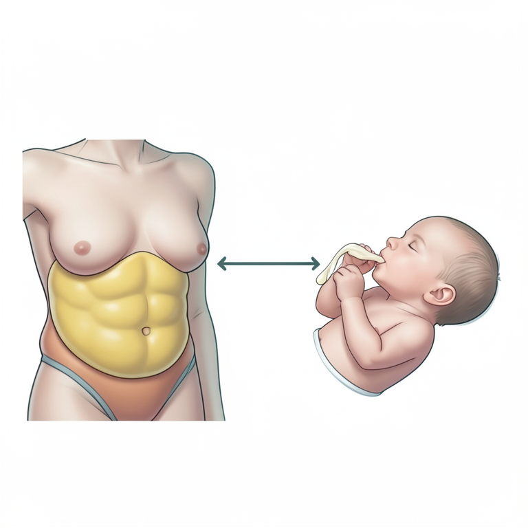 AI-generated conceptual illustration (human mother and neonate). It explains the idea and does not show study data.