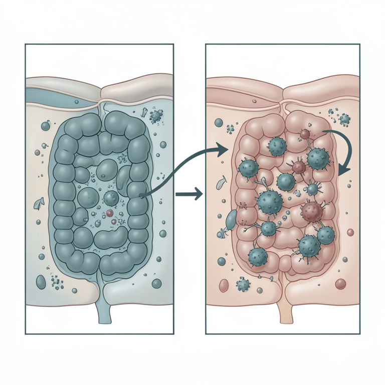 AI-generated conceptual illustration (broiler chicken intestinal epithelium). It explains the idea and does not show study data.