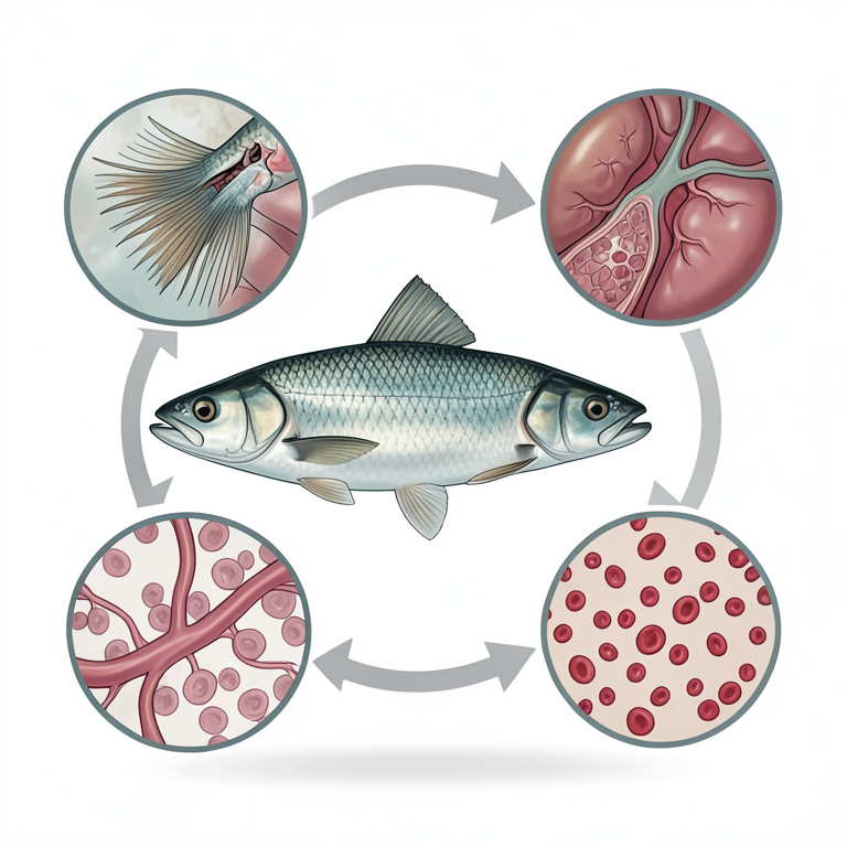 AI-generated conceptual illustration (freshwater fish (Danio rerio)). It explains the idea and does not show study data.