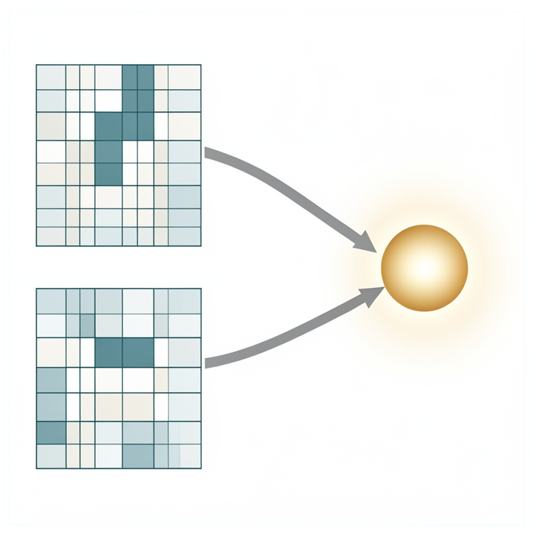 AI-generated conceptual illustration (Abstract mathematical representations of data matrices and estimation targets). It explains the idea and does not show study data.